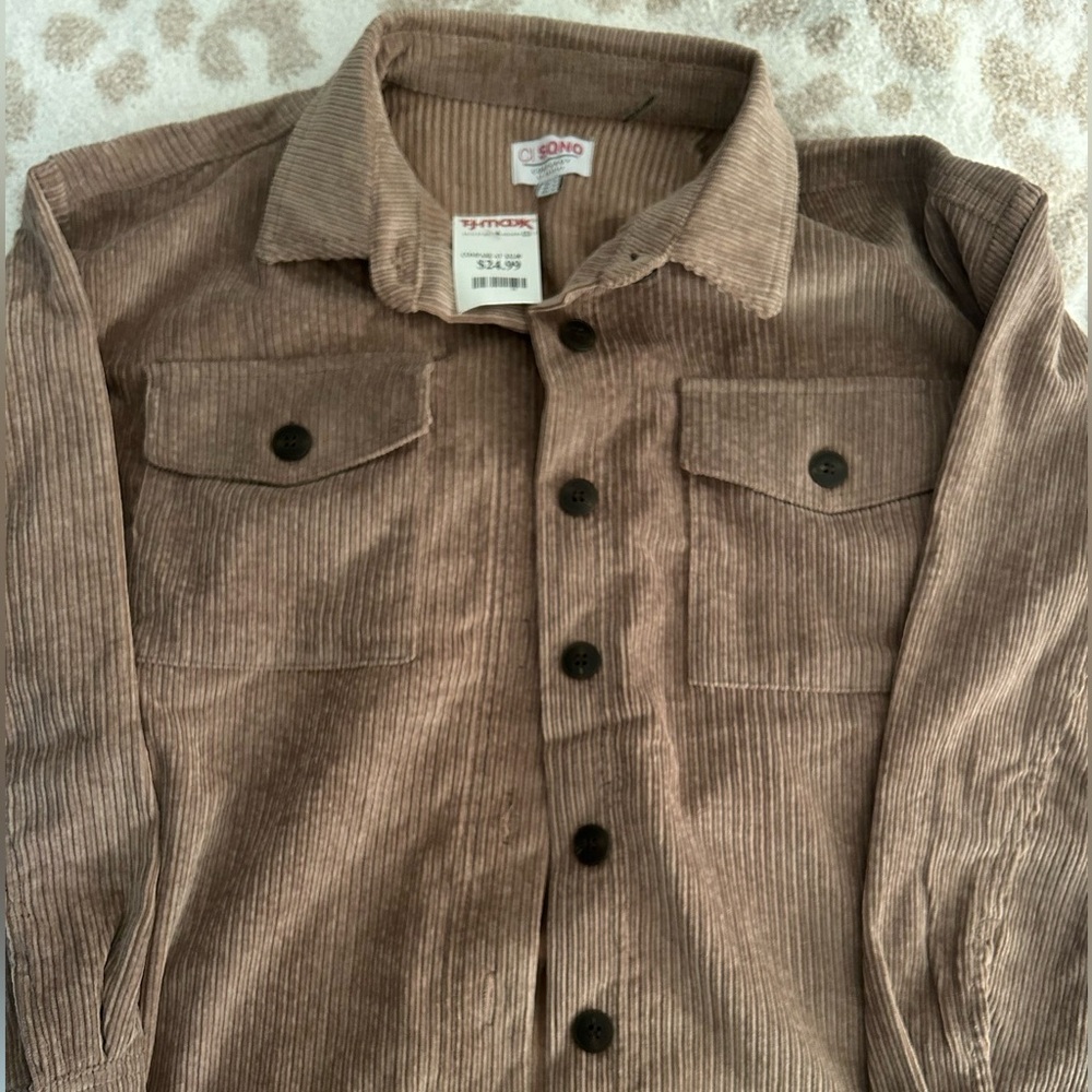 Brown button up